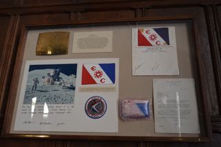 Mementos given to the Explorers Club by Apollo astronauts