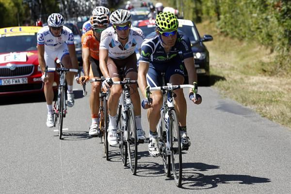 Iv&aacute;n Guti&eacute;rrez (Movistar) sets tempo in the break.