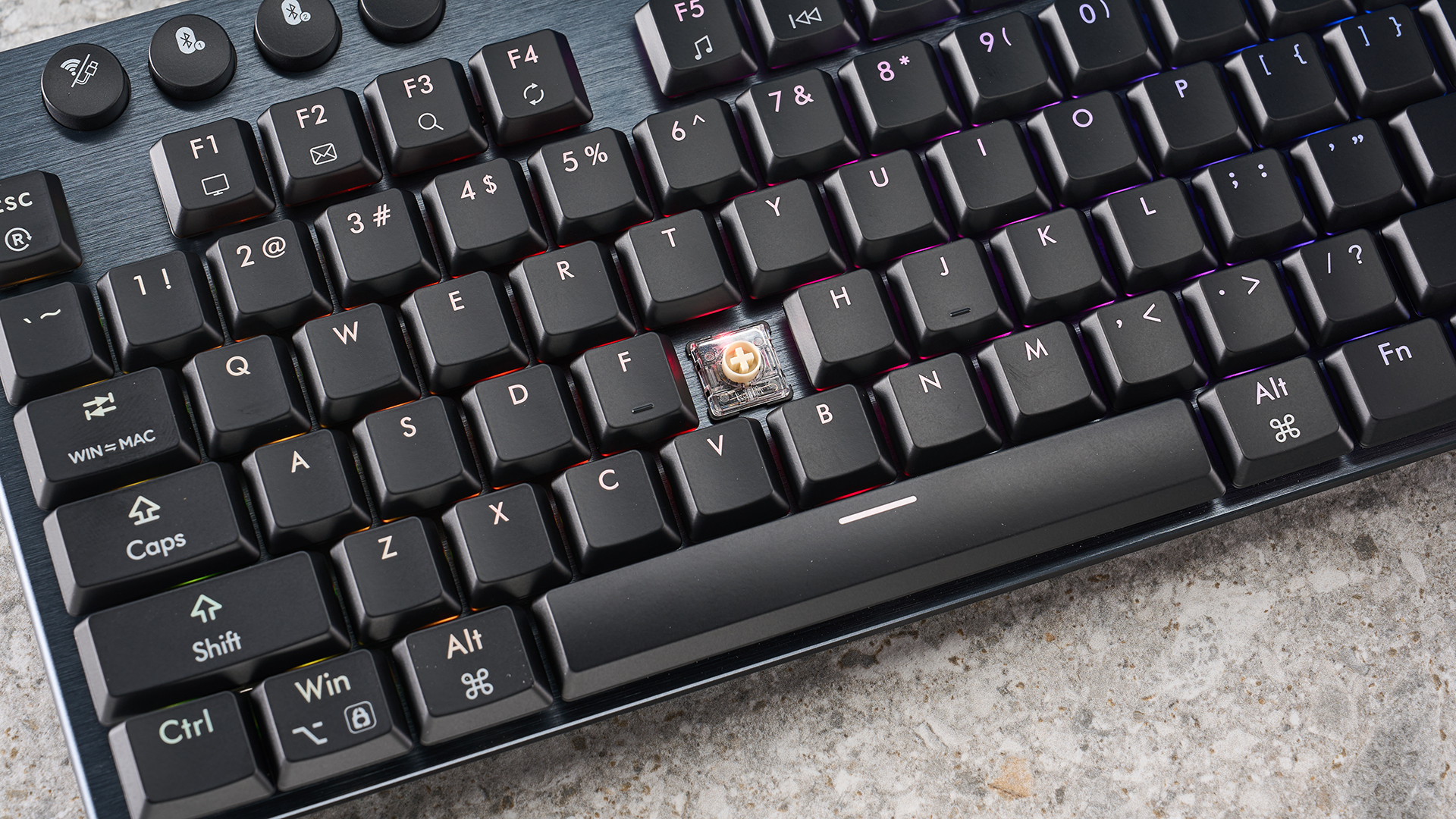 A black Hexgears Immersion A3 TKL hot-swappable mechanical low-profile keyboard