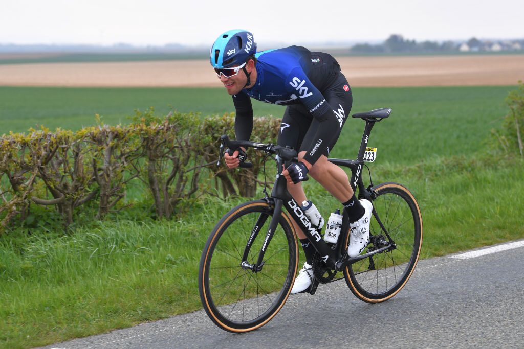 Team Sky go on the attack in the early stages of Paris-Roubaix