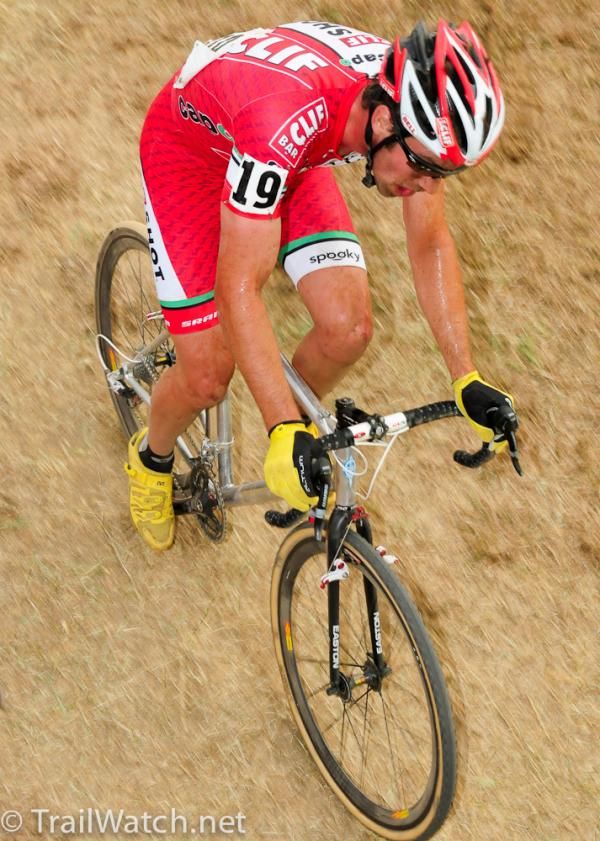 Troy Wells (Cliff Bar) riding under the Green Monster fly-over.
