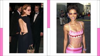 Gillian Anderson and Halle Berry with the exposed thong trend in the early 2000s