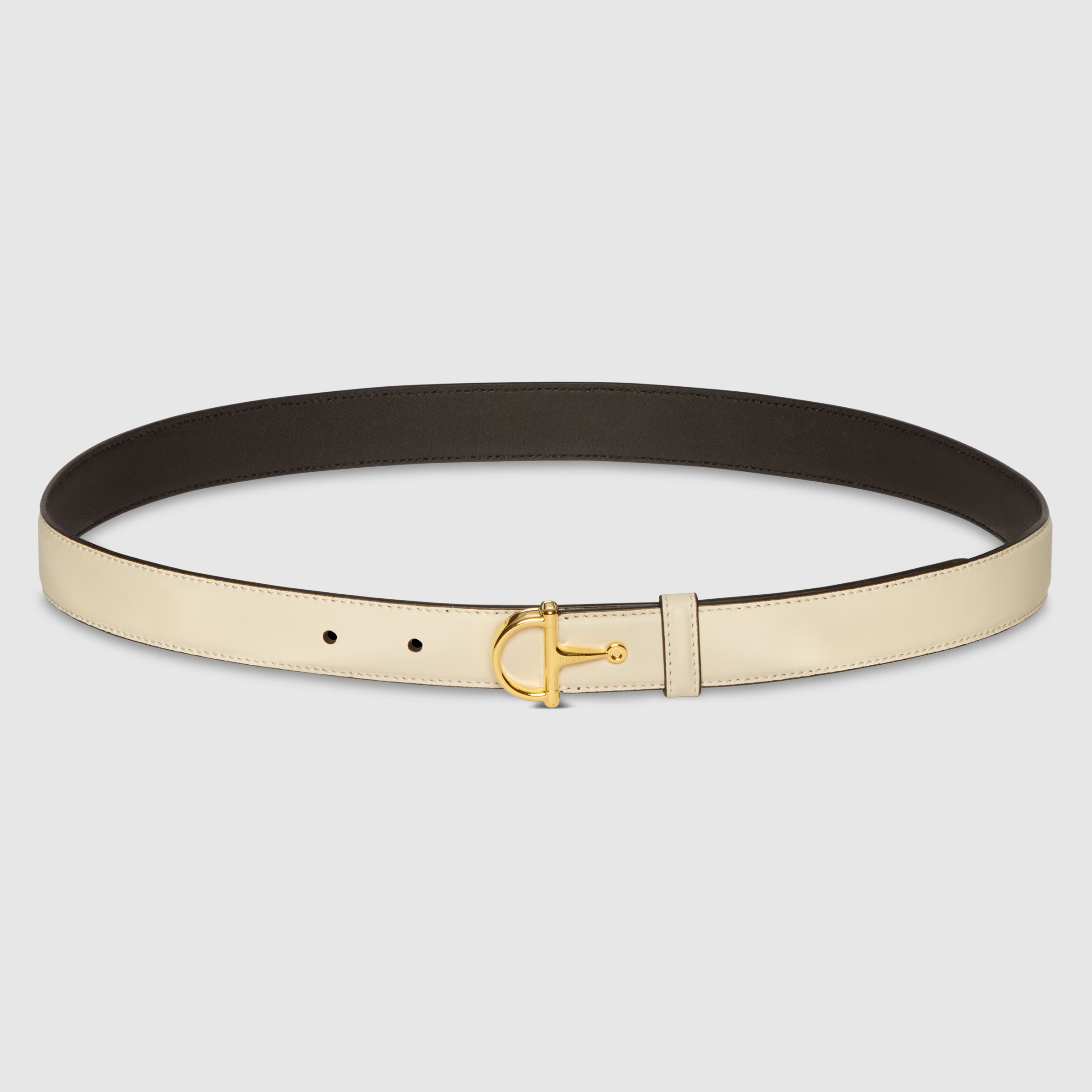 Gucci, Thin Belt With Half-Horsebit Buckle