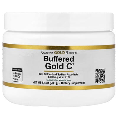 California Gold Nutrition, Buffered Gold C&amp;reg;, Non-Acidic Vitamin C Powder, Sodium Ascorbate, 8.4 Oz (238 G)