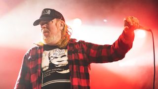 Tomas Lindberg, At the Gates, performs on stage at La Riviera on November 26, 2022 in Madrid, Spain.
