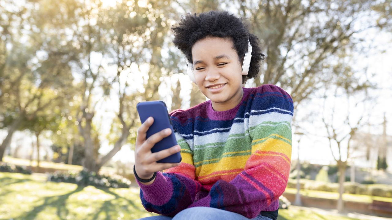 Woman using a smartphone outdoors