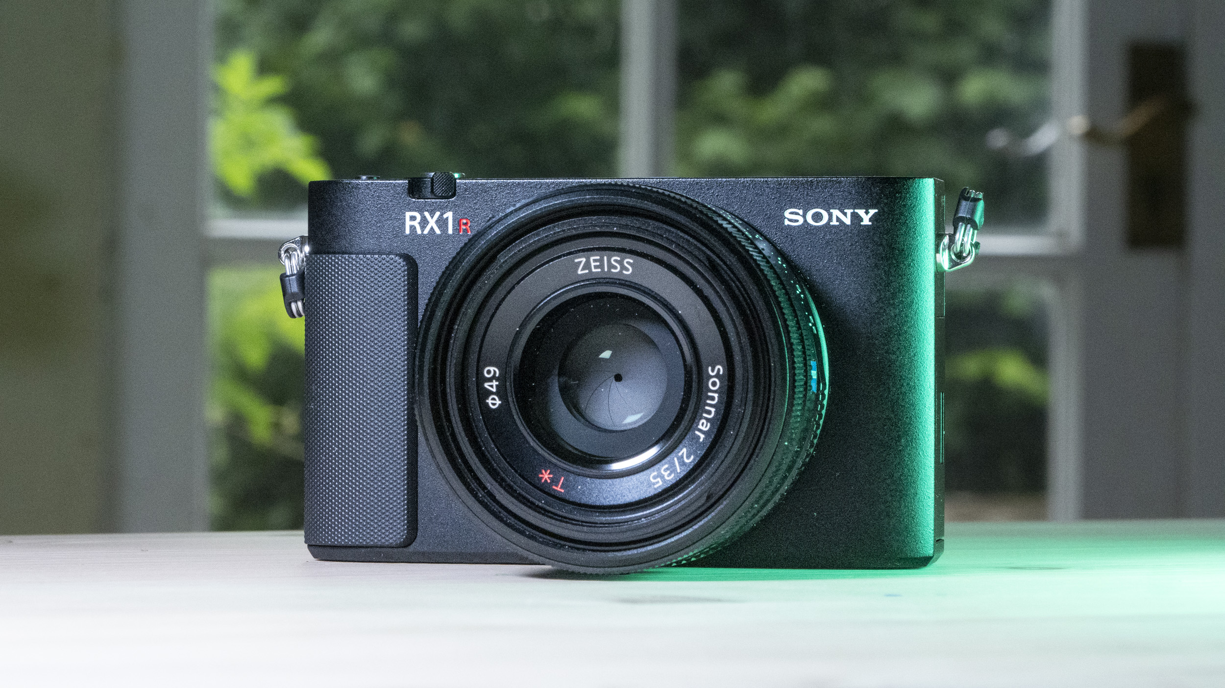 Sony RX1R III compact camera on a wooden table
