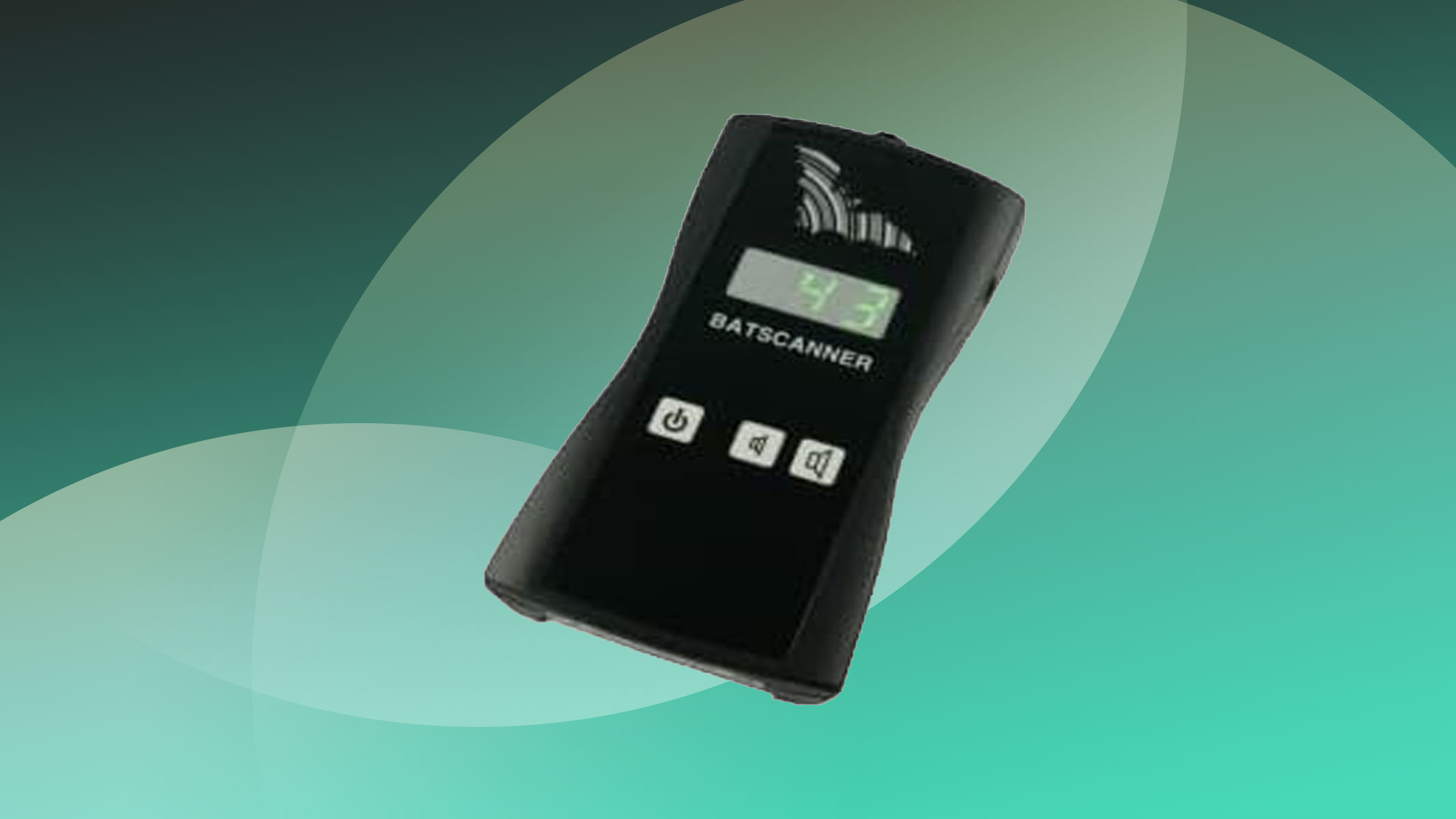 The Bat Scanner bat detector on a green circled background.