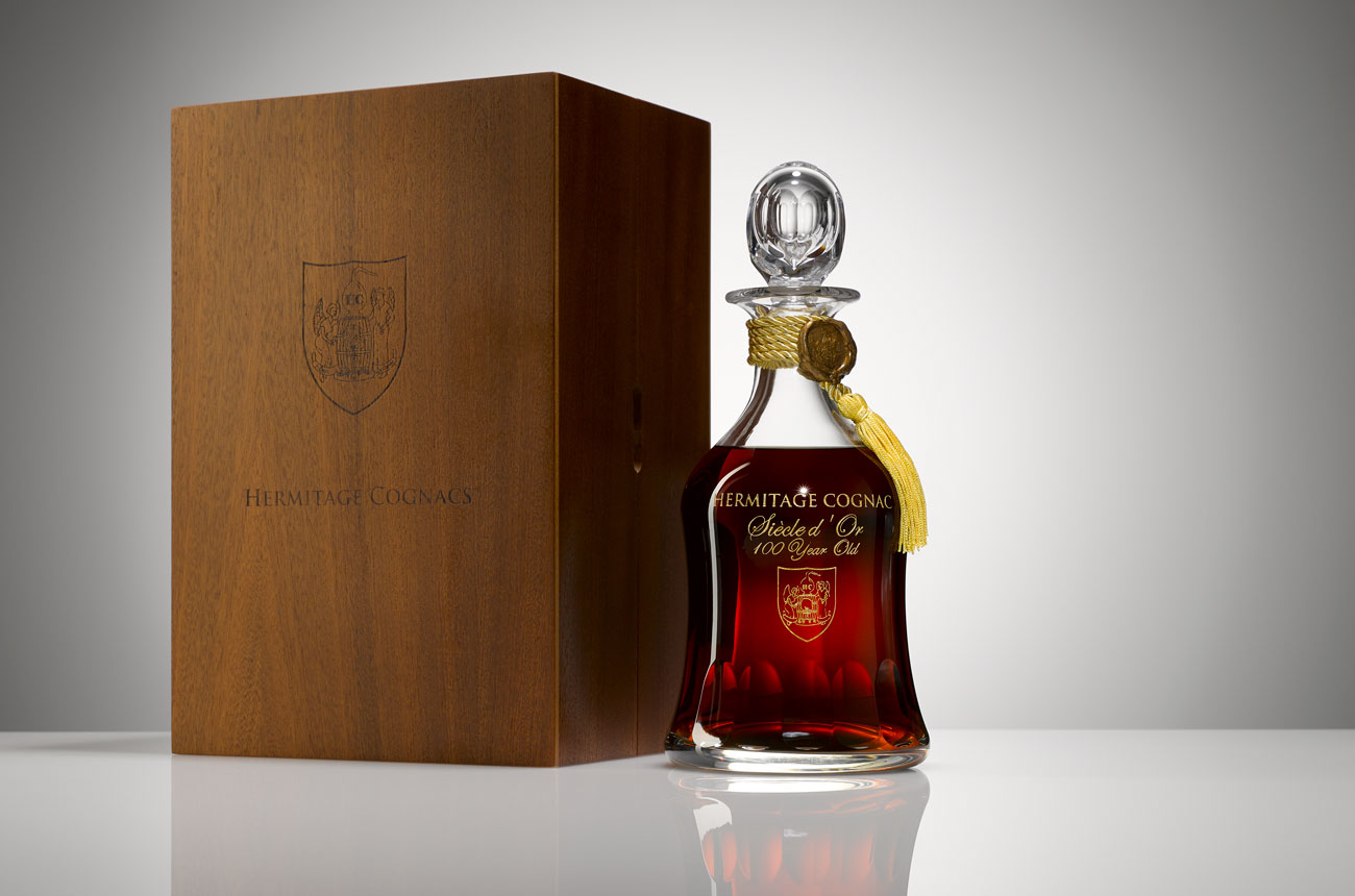 Bottle of Hermitage Cognac Si&egrave;cle d&rsquo;Or 100 Year Old Cognac