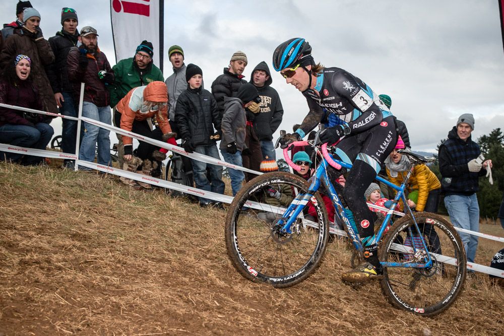 Jamey Driscoll (Raleigh-Clement) was one of few riders able to ride todays slippery climb