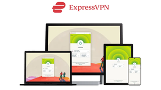 ExpressVPN running on a laptop, PC, and tablet