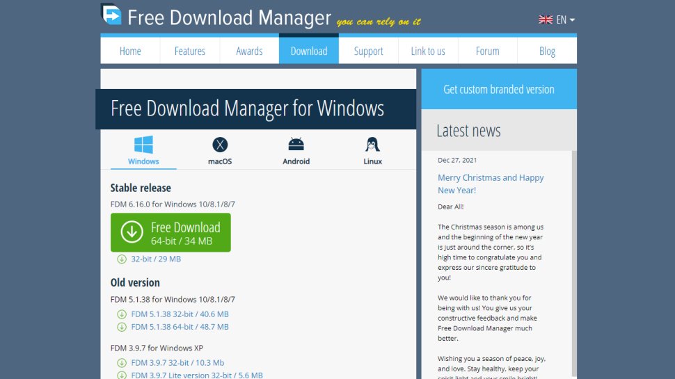 Website screenshot for Free Download Manager