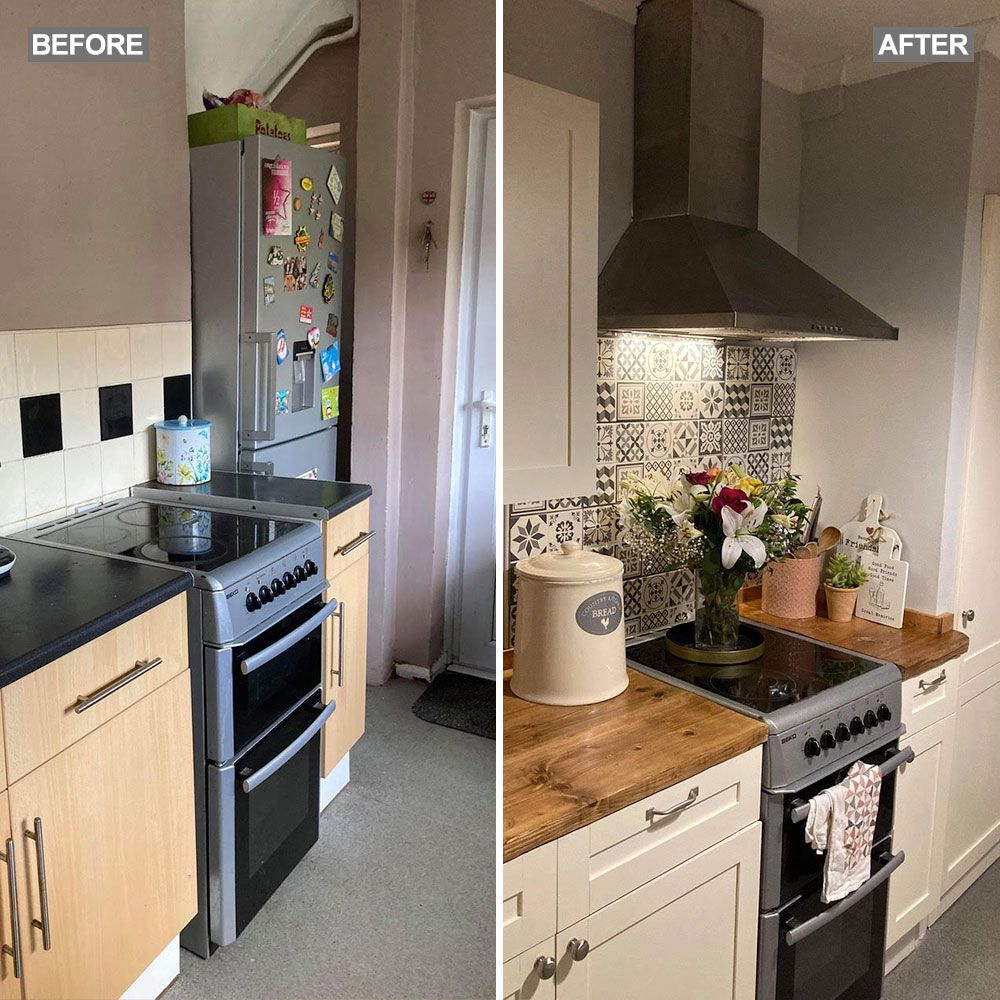 Homeowner creates his own shaker-style kitchen using MDF and old scaffolding