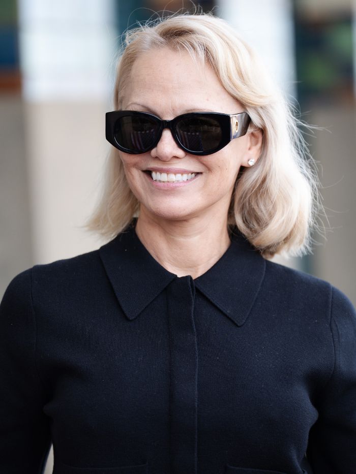Pamela Anderson with a short blonde bob
