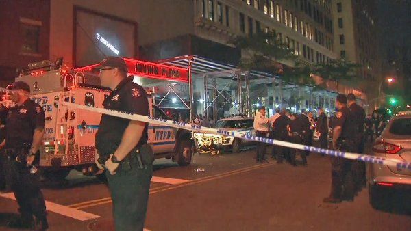 The scene outside of Irving Plaza Wednesday night.