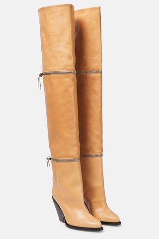 Isabel Marant Lelodie Leather Thigh-High Boots