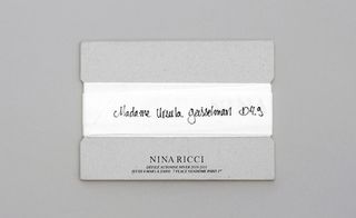 Ninna Ricci's invitation came printed on gauze ribbon