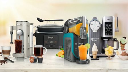 Collage of Ninja appliances on kitchen counter