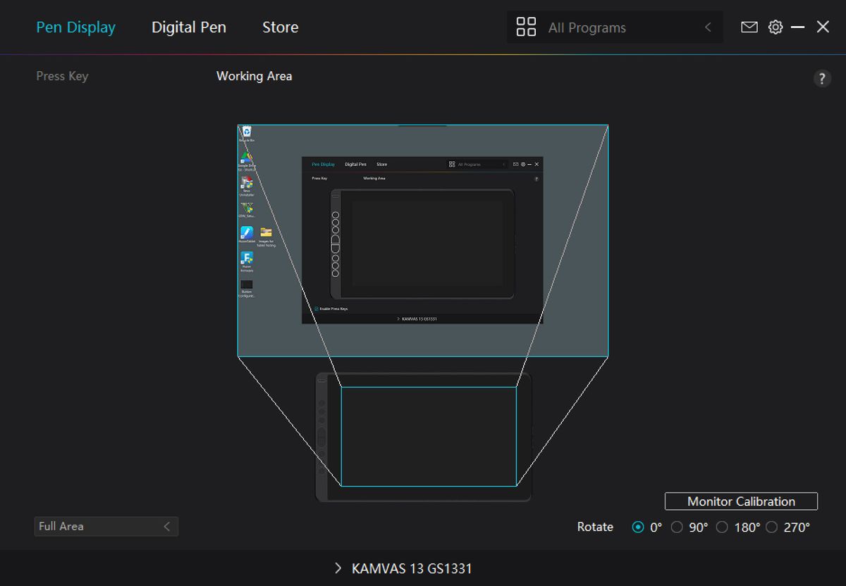 Screenshot from the Huion Kamvas 13