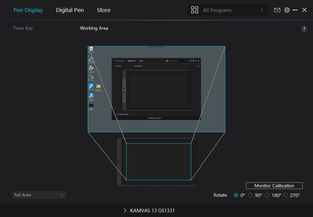 Screenshot from the Huion Kamvas 13