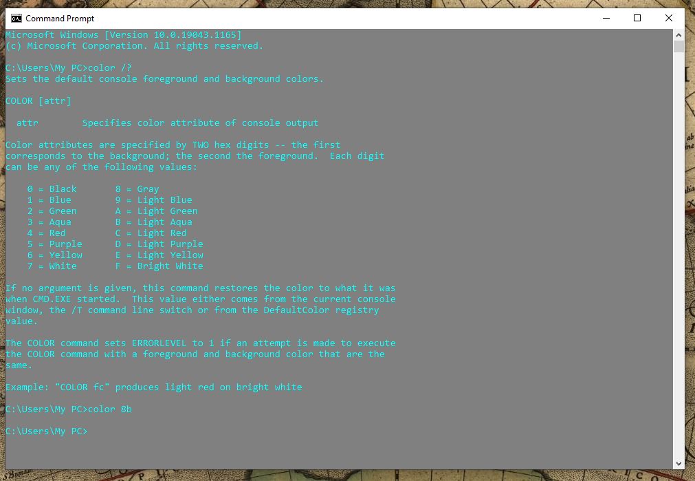 How to change Command Prompt color in Windows 10