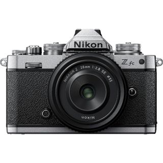 Nikon Z fc mirrorless camera on a white background
