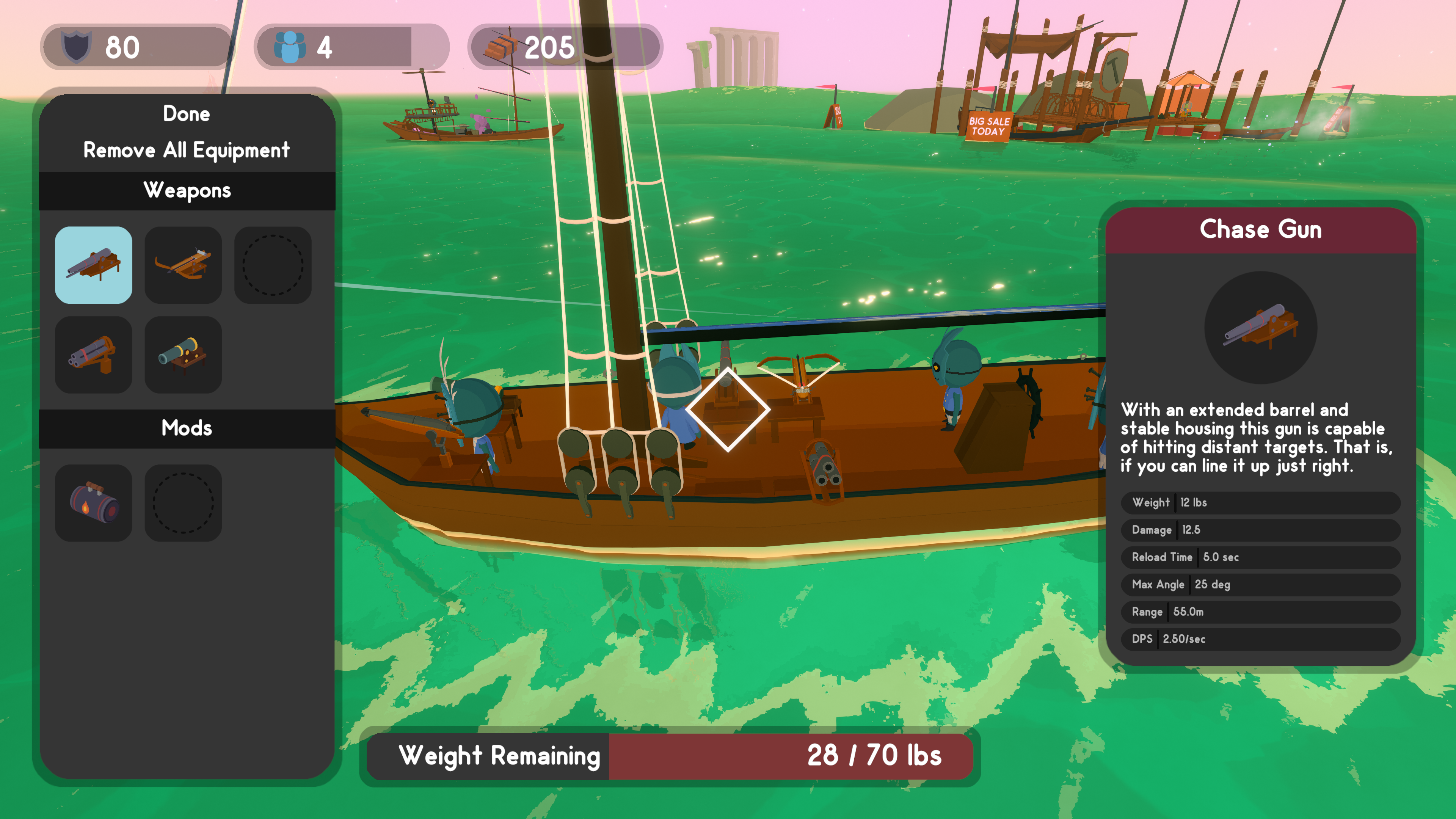 Image of ships in a colorful sea from game Sail Forth