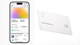 This image includes two photo related to Apple Card
