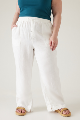 white linen pants