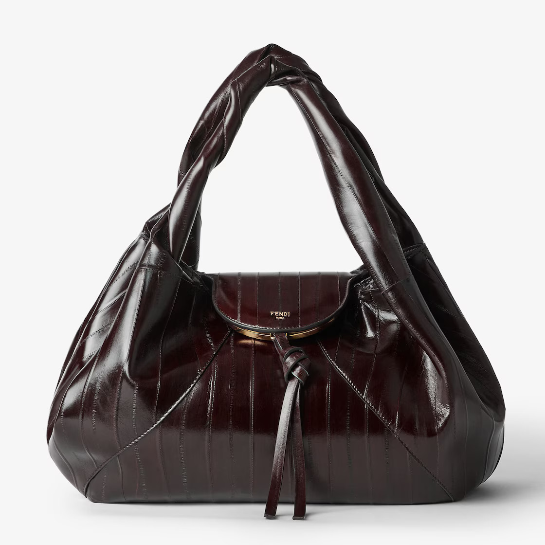 Fendi, Fendi Spy Brown Inlaid Hagfish Leather Bag