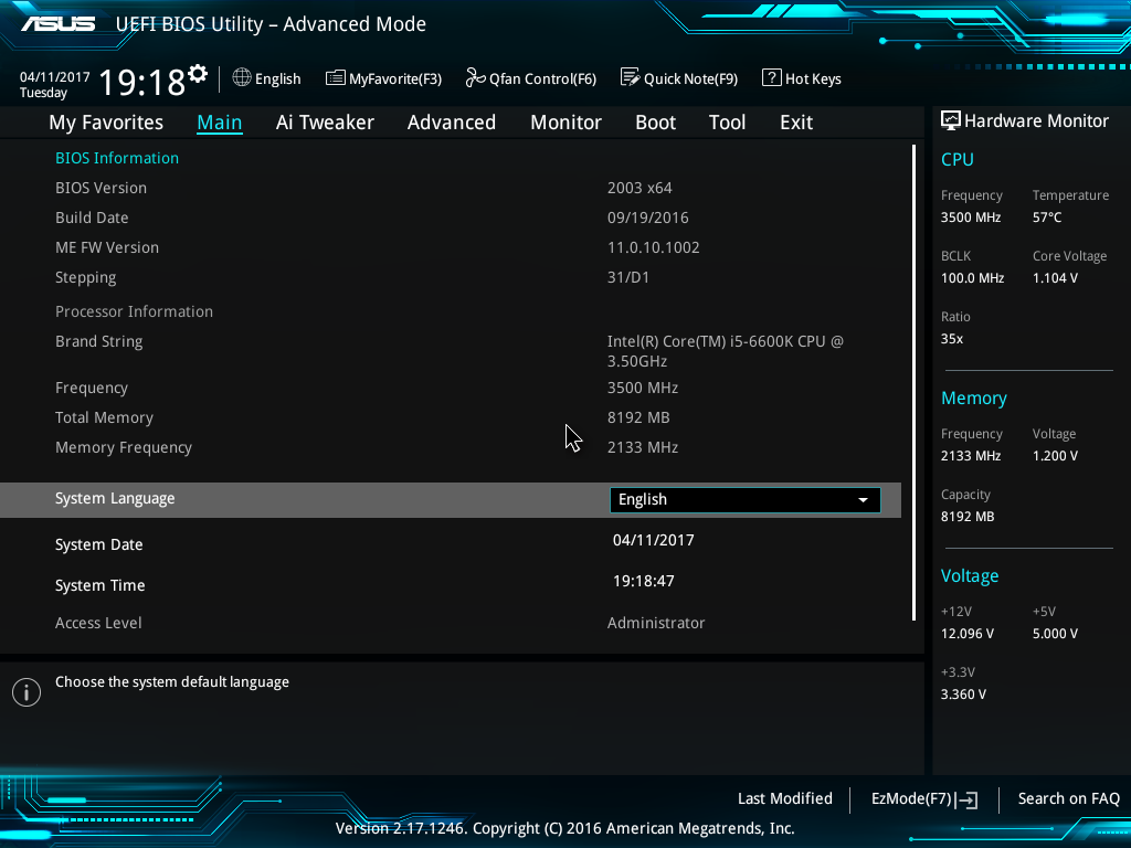 Asus H110M-A M.2 Motherboard UEFI