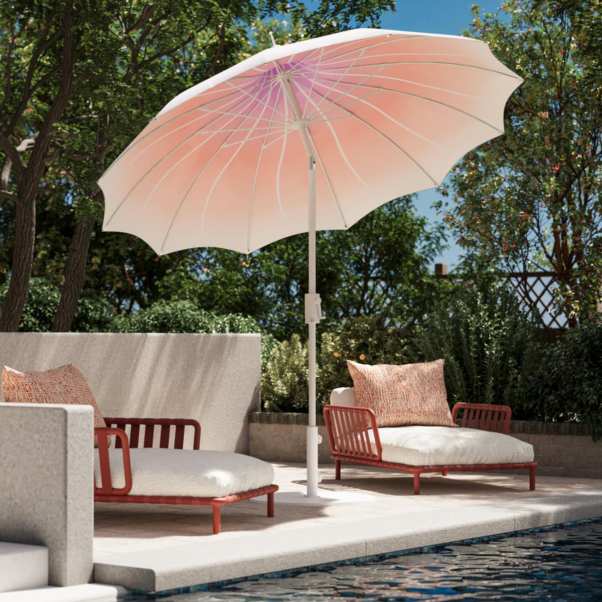 Arlmont &amp;amp; Co. Kaia 108'' Ombre Tilt Top Outdoor Umbrella &amp;amp; Reviews | Wayfair