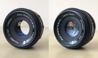 A pair of camera apertures