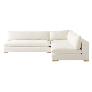 A white L-shaped sofa