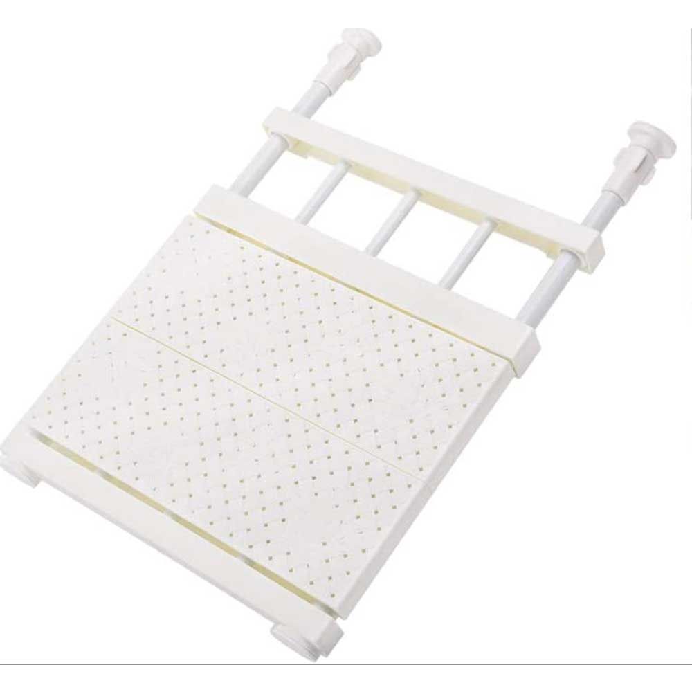 Extendible shelf for kitchen or bedroom cupboards as an idea for how to organize a small space