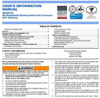 York image: You can access user manuals on the York website. This is helpful if you have misplaced yours.