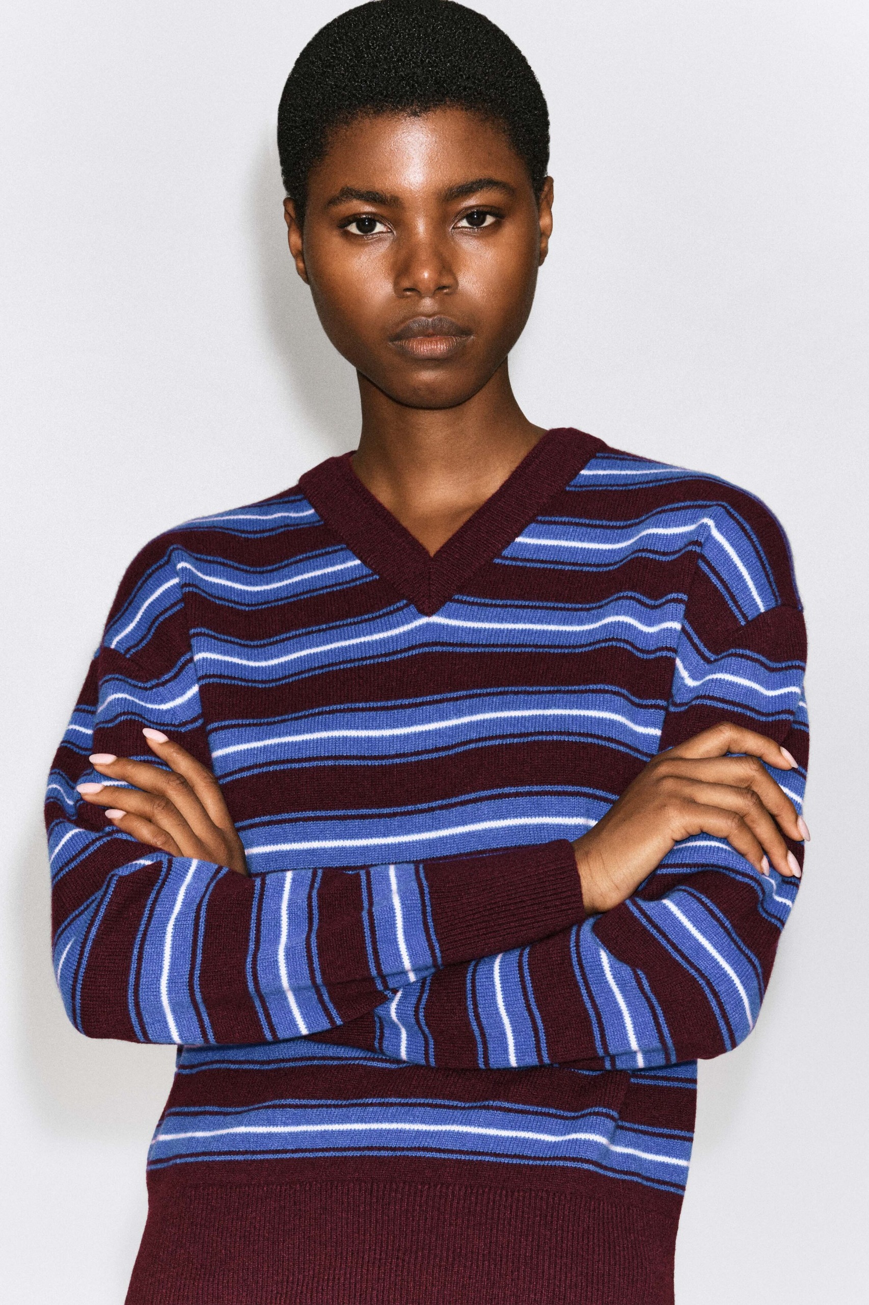 Merino Wool Layered V-Neck Sweater