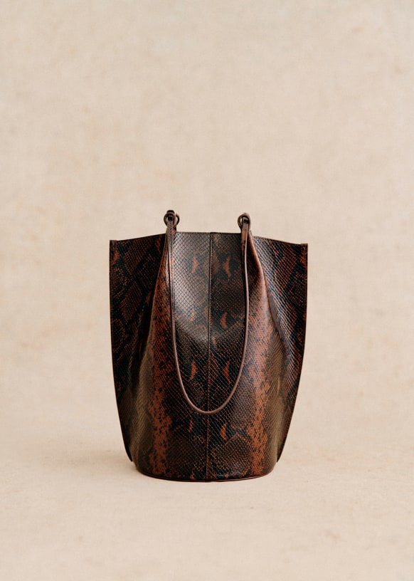 Romie Bag - Brown Python Print - Bovine Leather - S&amp;eacute;zane