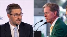 R&A chief executive Mark Darbon and Augusta National chairman Fred Ridley both talking to the media at the Asia-Pacific Amateur Championship