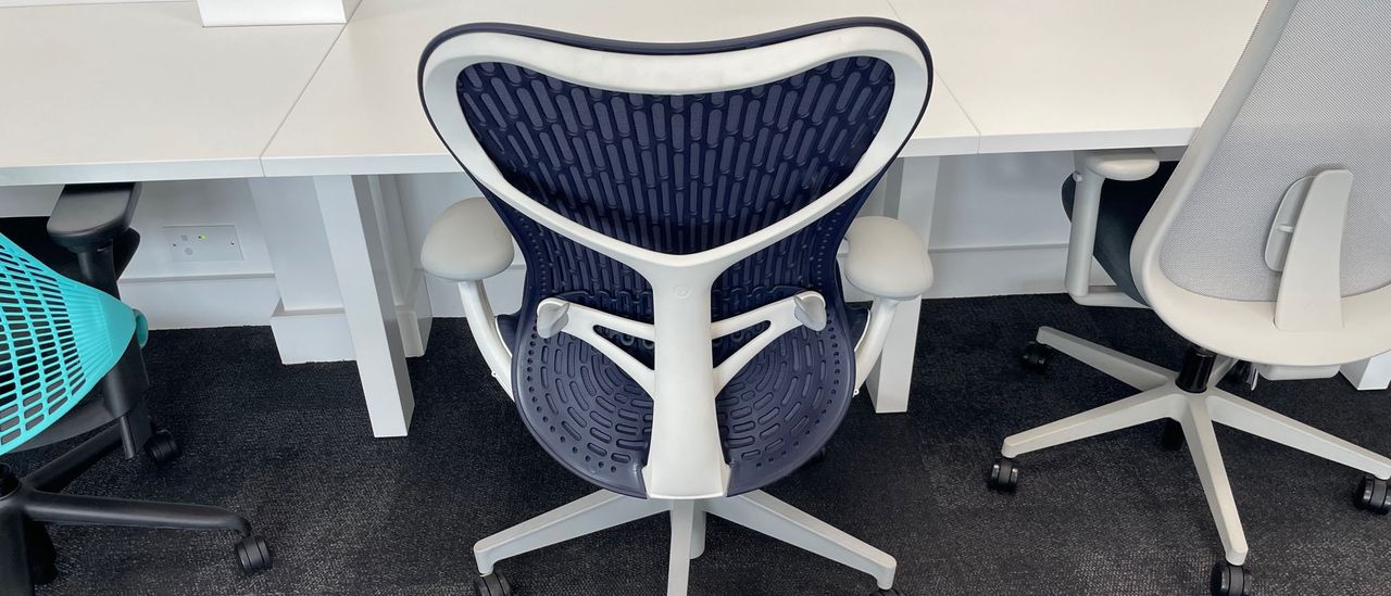 Herman Miller Mirra 2 in the showroom at a desk