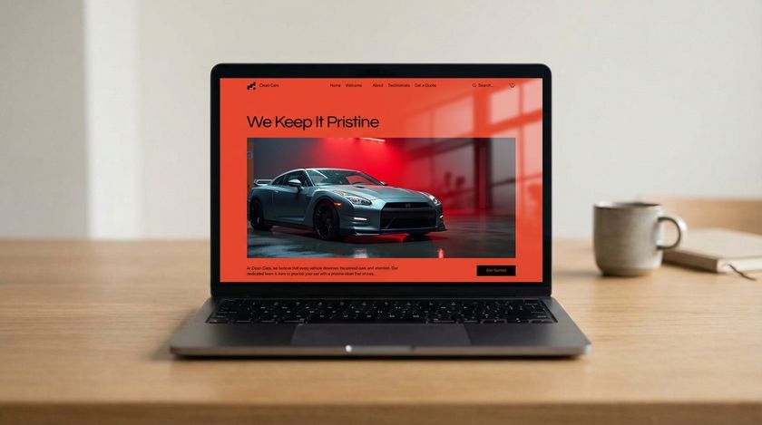 Small business website built with Wix website builder on a macbook on a minimalist desk