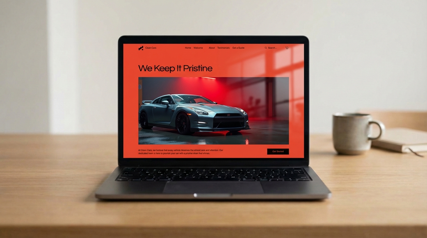 Small business website built with Wix website builder on a macbook on a minimalist desk