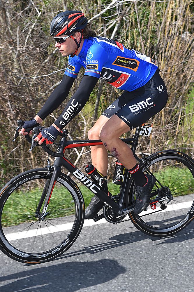 Daniel Oss took the first leader's jersey of the race