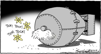 Political cartoon U.S. John Bolton nuclear war bomb