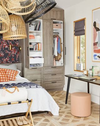 Ikea small bedroom ideas built-in wardrobe IKEA sektion and Semihandmade