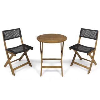 A Jackson Heights Round 2 Person Outdoor Dining Set against a white background