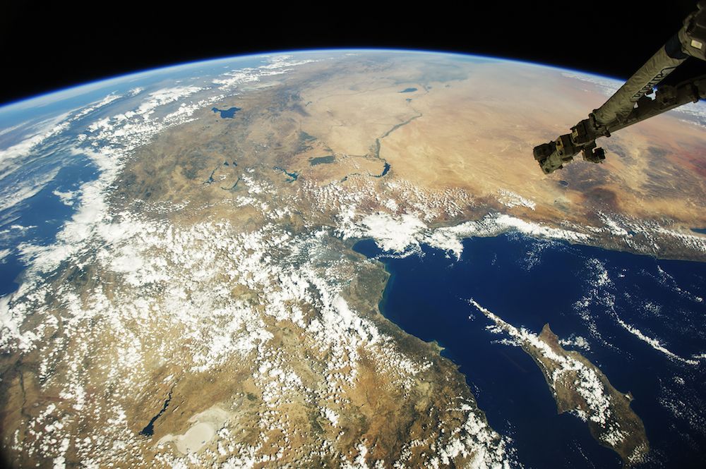 Turkey and neighboring countries as seen from space.