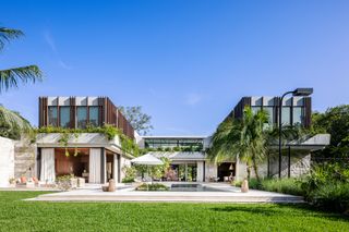 facade of Brazil-inspired Miami house by Strang Design