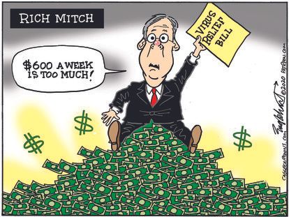 Political Cartoon U.S. Mitch McConnell Coronavirus&nbsp;Relief Bill Unemployment