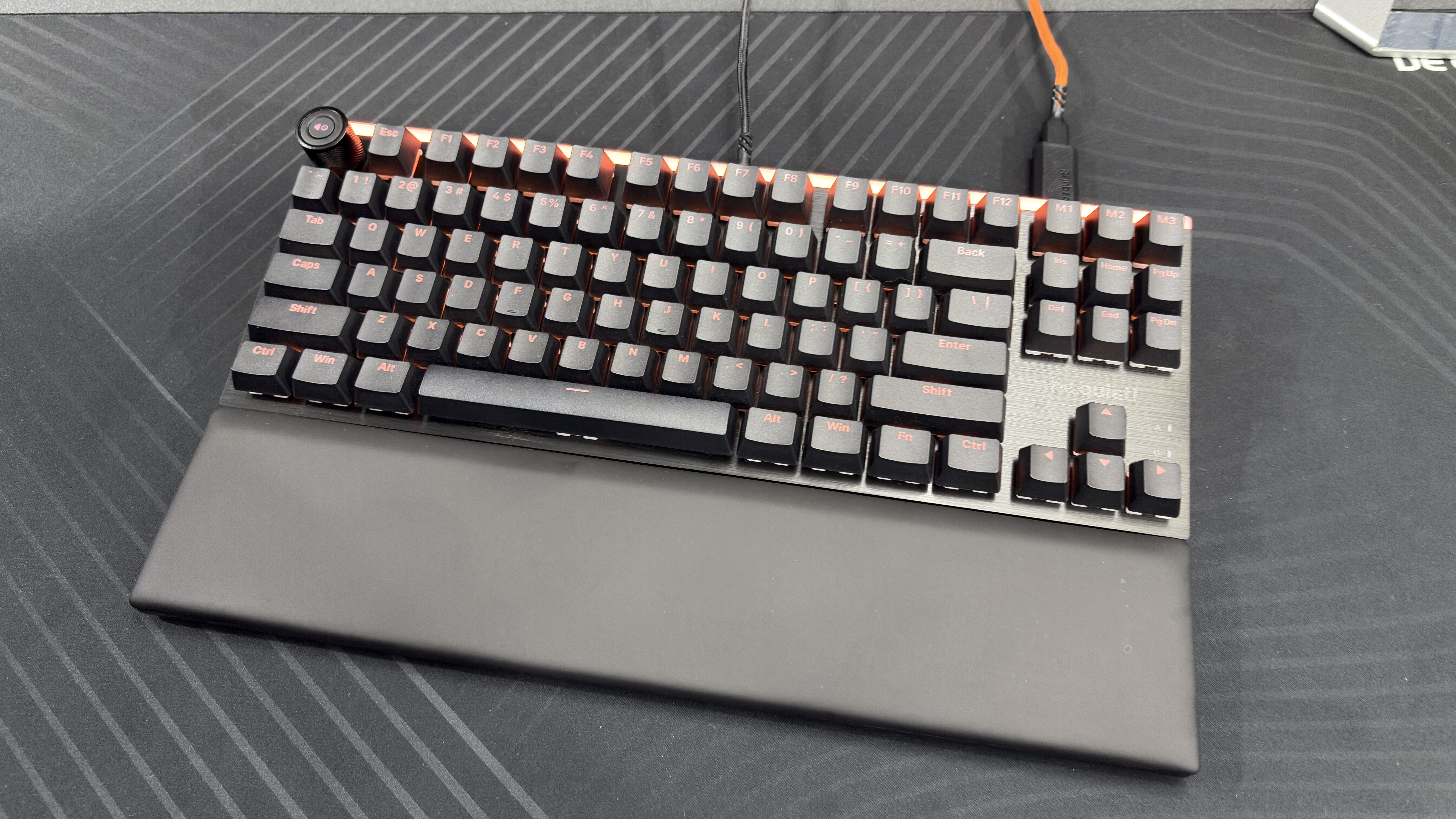 Be Quiet! Light Mount TKL gaming keyboard on a desk